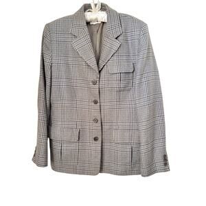 Talbots Wool Plaid Blazer Women’s 12 | Italian Fabric | Made in USA